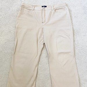 Chaps Ralph Lauren Womens Khaki Beige Pants Slacks Regular Fit Size 16